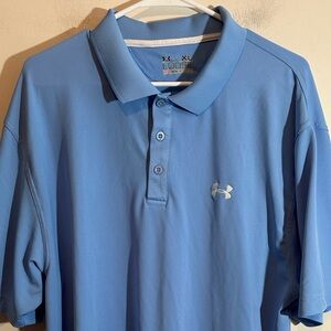 Under Armour Loose Heatgear Polo Shirt Men’s Size X-Large P2P 24”X30”to Hem Blue